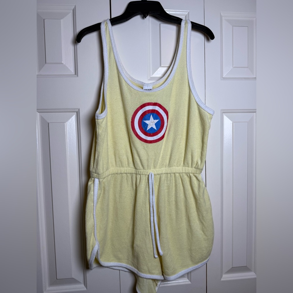 Marvel Captain America Yellow‎ Terrycloth Romper